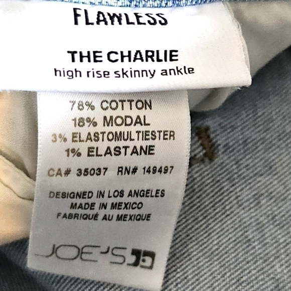 Joe's Jeans 'The Charlie' High Rise Skinny  Flawless Ripped Knee $198 - Picture 13 of 14